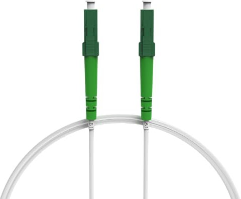 nexinex - 1m weißes Glasfaserkabel LC/APC auf LC/APC Patchkabel | Telekom, Vodafone, 1&1, Fritzbox, etc. kompatibel | LWL Simplex Singlemode OS2 FTTH Glasfaser Lichtwellenleiter Kabel