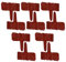 CUCUFA Bordeau de Bordure de Jardin, Bordure de pelouse à Effet de Pierre, 10pcs Plastic Garden Palisade Fence, Bordure de Plante pour lit de Fleurs - Marron