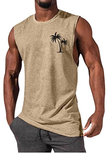 Herren-Oberteil ärmellos Rundhalsausschnitt Einfarbig Sport Fitness Fitnessstudio Sommer Strand Hawaii-Hemden Outfits lockere Passform bequem atmungsaktiv Tank-Tops Herren Casual Streetwear Tops