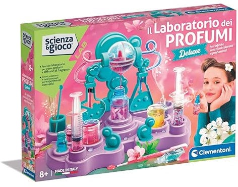 Clementoni Wissenschaft und Spiel Lab - Il Laboratorio dei Parfums, wissenschaftliches Spiel für Kinder 8+ Jahre, Kit zur Herstellung von Düften und Cremes und Entdecken der Welt der Kosmetik, Made in