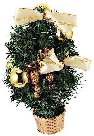 KONTONTY Mini Albero Di Natale Da 30 Cm Decorazione Da Tavolo Scenografia Decorazione Per Albero Di Natale Color Oro