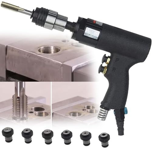 DPLXQPP Hand-Luft-Gewindeschneidpistole,Pneumatische Gewindeschneidmaschine,Pneumatischer Gewindeschneider Mit Selbstsicherndem Kopf,Handgehaltene Luft-Gewindeschneidmaschine