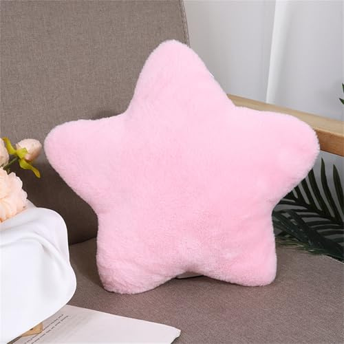 Kuschelkissen Kinder Sternkissen, Weiche Flauschige Sternform Zierkissen Sofakissen für kuschelecke Kinderzimmer Schlafzimmer Deko (Rosa,28 cm)