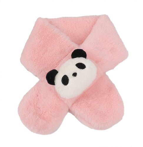 SJTJSPX Écharpe Mignon Panda Bébé Fille Garçon, Automne/Hiver, Croisée Tube Enfant Unisexe, Foulard en Peluche Chaud, Cache Cou Tout-Petit, Dessin Animé