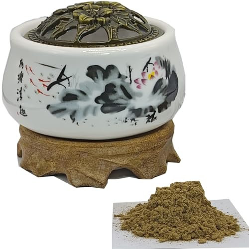 Poudre aromatique chinoise 15g et Aromathérapie électronique en céramique,ne brûle pas, aide à calmer l'esprit et aider à dormir... Produits sur mesure. brûleurs d'huiles essentielles, fours à encens.