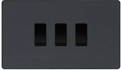 BG Evolve Matt Grey 3 Gang Triple Light Switch Double Format