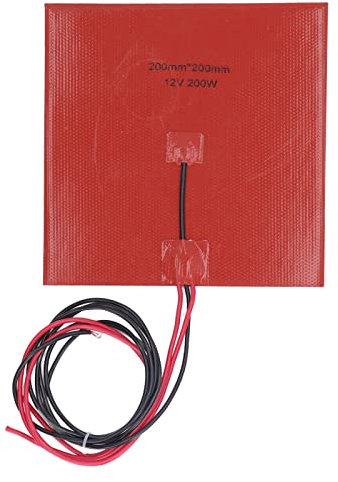 ANKROYU 180 ℃ 200 x 200 mm 200 W Silikon-Heizkissen, Silikon-Heizkissen-Heizmatte, Silikon-Gummi-Heizmatte, Hotbed-Heizmatte für 3D-Drucker-Hotbed (DC12V)