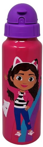 CARTOON Bouteille d'eau en aluminium avec paille Gabby's Dollhouse Dolcetto Pandy Panda bouteille 550 ml accessoire pour enfants
