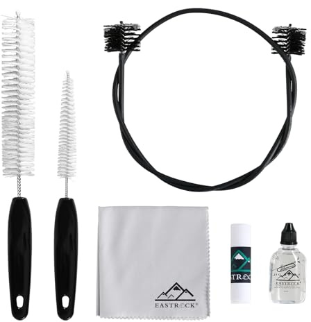 EASTROCK Trumpet Cleaning Kit,Trumpet Care Kit 6PCS,Valve Oil, Slide Grease,Cleaning Cloth,Valve Brush,Mouthpiece Brush and Flexible Snake Brush