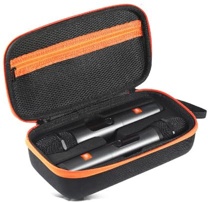 Microfono senza fili di caso per JBL PartyBox Microfono senza fili, impermeabile antiurto Palmare Dual Mic duro Borsa da viaggio per JBL PartyBox Wireless Mic (Modelli a batteria)
