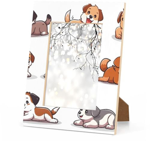 Foerrkelg Bilderrahmen Puppies At The Zoo, 12,7 x 17,8 cm, Tiere – Hunde, 12,7 x 17,8 cm, horizontaler und vertikaler Rahmen, 12,7 x 17,8 cm, Holz-Bilder