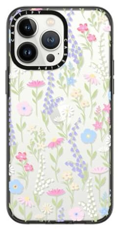 CASETiFY Compact Schutzhülle für iPhone 14 Pro Max [2 x Falltest in Militärqualität/1,2 m Fallschutz] - pink Pastel Cute floral - Schwarz