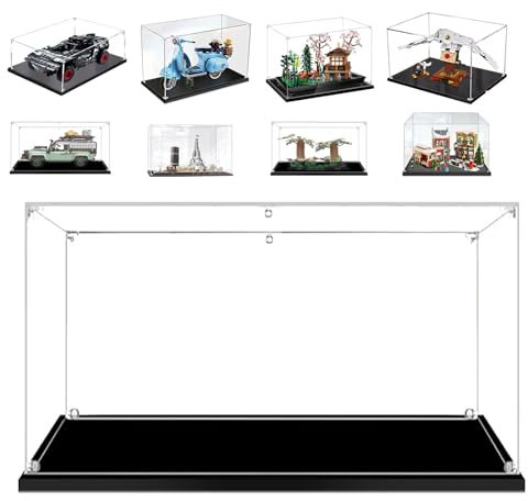 AAABOX 40x25x25cm 3mm Dick Acryl Vitrine Schaukasten für Lego Garten der Stille 10315 Land Rover Classic Defender 90 10317 Vespa 125 10298 und 10308 42160 75979 31153 75353 21044 71773