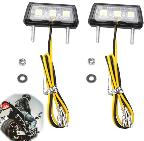 Greacesrio 2 Pieza de Luz para Matrícula de Motocicleta 3 SMD LED Chip Lámpara Pequeña para automóvil Motocicleta Moto Camión