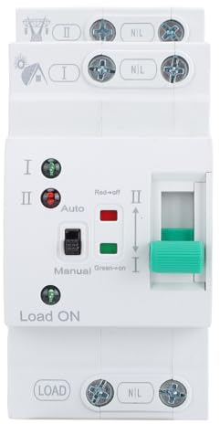 NOENNULL Interruptor de Transferencia Automática 2P, Mini ATS Interruptor de Transferencia Automática de Transferencia 2P 80A Home Generador Dual Selector Automédico Selector de Red