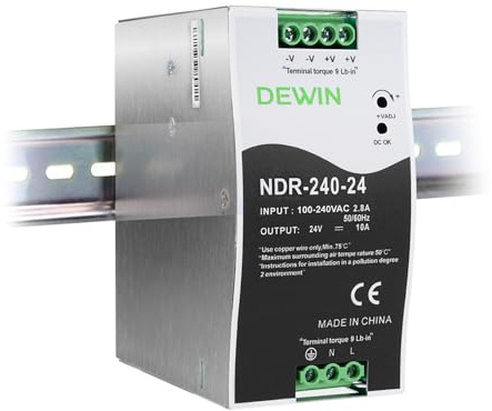 Hutschiene netzteil 24V 240W Schaltnetzteil DIN Schiene Eingang AC100–240V 2.8A trafo Ausgang DC 24V 10A netzteil DIN Rail Industrielles schaltnetzteil NDR-240-24
