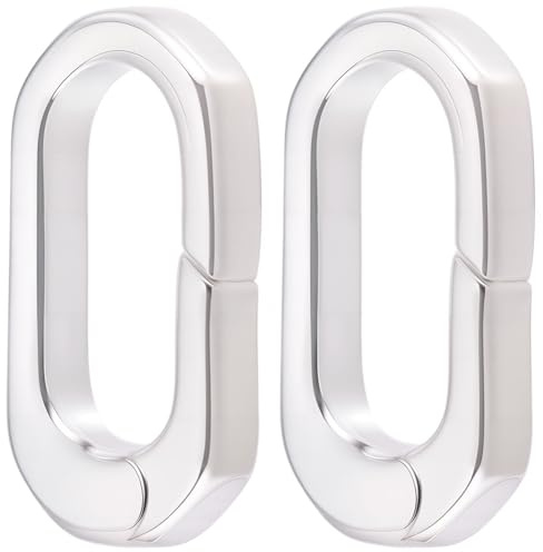 Beebeecraft 1 Box 2 Stück 925 Sterling Silber Plattiert Messing Federring Clips Federtorring Großpackung Oval Karabiner Clip Verschlüsse Geldbörsen Karabinerhaken Zur Schmuckherstellung