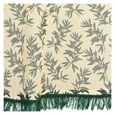 POYET MOTTE 3637 - Rideau Marseillais - Imprimé Olive - Fibres Naturelles - Protège de la chaleur et des insectes