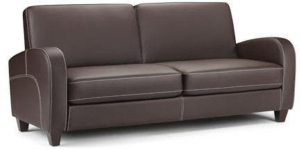 Julian Bowen Vivo 3 Seater Sofa, Brown Faux Leather