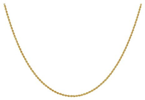 CARISSIMA Women's 9ct Yellow Gold Hollow 40 Rope Chain Necklace of Length 61cm/24