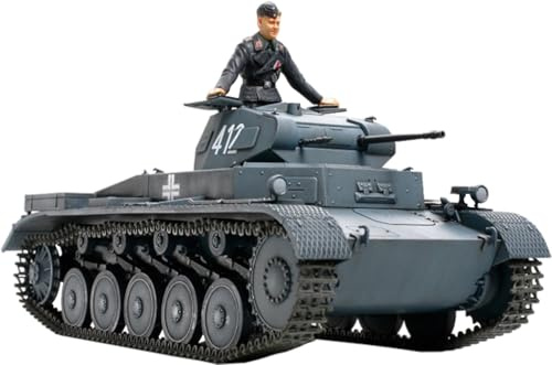 TAMIYA 300035292 300035292-1:35 WWII Deutsche Panzerkampfwagen II Ausführung A/B/C (1),originalgetreue Nachbildung, Plastik Bausatz, Basteln, Modellbausatz, Zusammenbauen, unlackiert, Blau, Schwarz