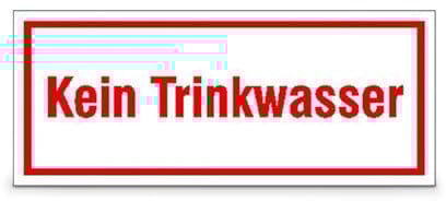 Betriebsausstattung24 Kein Trinkwasser - Hinweisschild - Aluminium geprägt - 12,5 x 6,0 cm - Betriebskennzeichnung