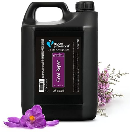 GROOM PROFESSIONAL Coat Repair Conditioner - Pflegespülung für Hunde - Reparierende Conditioner für Hunde mit Geschädigtem Haar - Perfekt für Trockene & Juckende Haut - Macht das Fell Weich, 4 Liter