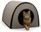 K&H Pet Products Thermo Mod Kitty Shelter Beheiztes Katzenhaus für draußen im Winter, isoliert, wasserdicht, beheizter Boden, waschbarer Bezug, Sicherheitsliste – klein, 53,3 x 35,6 x 33 cm, Grau, 20