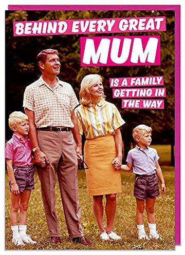 Dean Morris Cards Funny Mothers Day - Funny Cards for Mum - Mothers Day - Jokes - Behind every great Mum
