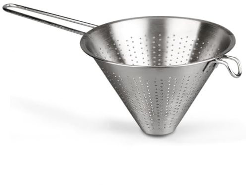 Menax - Colador Chino de Cocina - Colador Chino - Colador de Acero Inoxidable - Colador de Cocina - Escurridor de Acero - Diámetro 18 cm