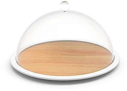 ZAK Osmos Käseplatte mit Deckel Ø 27 cm holz/weiss