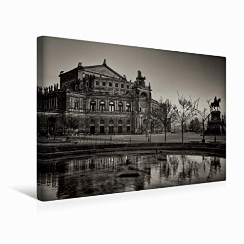 Premium Textil-Leinwand 45 x 30 cm Quer-Format Die Semperoper Dresden | Wandbild, HD-Bild auf Keilrahmen, Fertigbild auf hochwertigem Vlies, Leinwanddruck von Dirk Meutzner