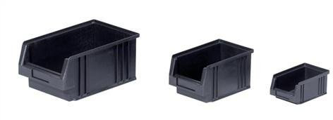 Ing. Alfred Häner GmbH Sichtlagerkasten schwarz L164/150xB105xH75mm Gr. 4 leitfähig PP 25 St/Karton