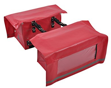 PAPERLINO Zeitungstaschen • 2 rote Zustellertaschen für Zeitungswagen & Zeitungsroller • Wasserabweisende & hochwertige LKW-Plane • Innenmaße ca. 40x30x30 cm • Zustellerbedarf