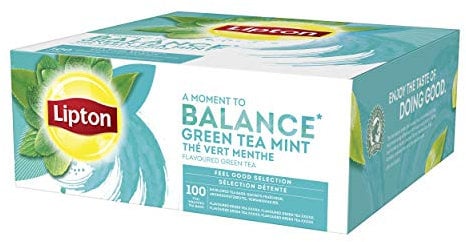 Lipton Feel Good Selection Thé Vert Menthe, Délicat & Frais, Label Rainforest Alliance, 100 Sachets