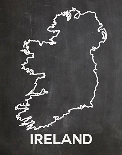 Irische Kreidetafel-Karte, Druck, Karte von Irland, irische Dekoration, irisches Geschenk, für Irische Dublin, Wandkunst, irische Kunst (11 x 14)