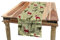 ABAKUHAUS Weihnachten Tischläufer, Damast Snowflake Deer, Esszimmer Küche Rechteckiger Dekorativer Tischläufer, 40 x 225 cm, Dunkelgrün Rot