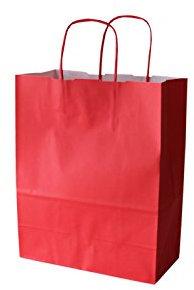 PGV Papiertragetaschen farbig mit Kordel ROT Rosso - Verschiedene Größen und Mengen (36 + 13 x 41 cm, 25 Stück)