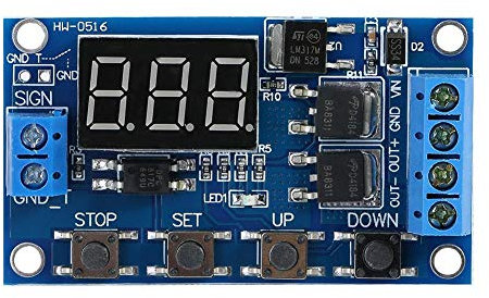 Fydun Módulo De Temporizador, Interruptor De Retardo Ajustable, Control De Encendido/Apagado, Módulo De Relé con Pantalla LED, Amplia Compatibilidad DC 5V-36V, Tiempo Ajustable Hasta 999 Minutos