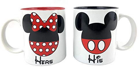 Disney - Juego de 2 tazas de cerámica con diseño de Mickey Mouse y Minnie