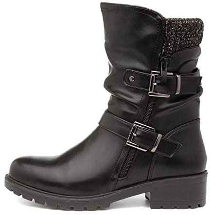 Lilley Minnie Womens Black Heeled Calf Boot - Size 8 UK - Black