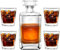 Maverton Whiskey Karaffe + 4 / 6er Whiskygläser Set mit Gravur - 700ml Whisky Dekanter - Geschenk zum Geburtstag für Männer - Agent