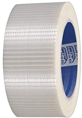 ACIT, Nastro adesivo Rinforzato Tramato trasparente, rotolo da 50mm x 50 metri, con trame intrecciate resistenti alla trazione