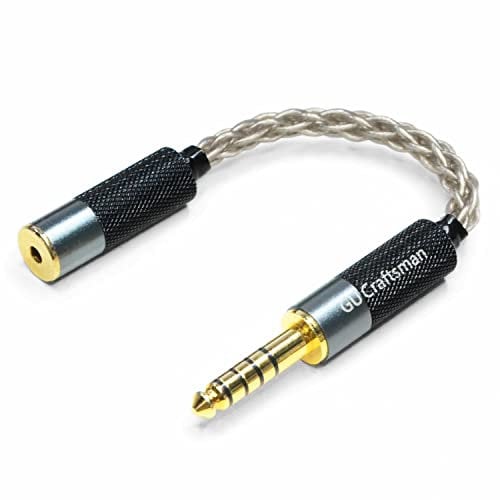 GUCraftsman 4.4mm to 2.5mm Headphone Adapter Cable - Single Crystal Silver Headphone Jack Convert Cable for Audio Players with Balanced Ports