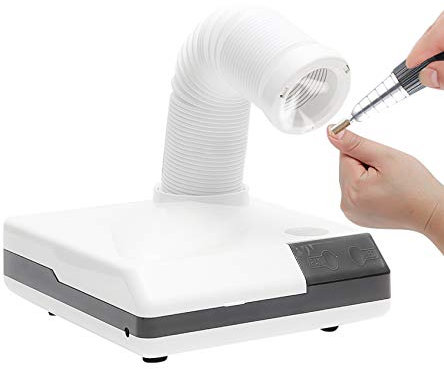 2 IN 1 Nail Dust Collector 60W Strong Power Nails Fan Remover Collector Manicure Vacuum Cleaner Telescopic Tube Retractable Elbow Design