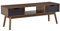 HOMCOM Meuble TV Banc TV avec Rangement pour écran jusqu'à 50 Pouces Support de Télévision en Bois pour Salon Chambre Aspect Noyer