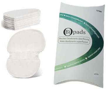 Bipads - Pack of 10 - White - Bacteria-Inhibiting Effect - Against Sweat Stains and Odour - 100% Organic