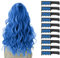 10 Piezas Peine de Tiza para el Pelo para Niñas y Niños, de Color Brillante Temporal para Regalos de Edad 5+ Lavable Tinte para el Pelo para Cumpleaños Cosplay Fiesta(Azul)
