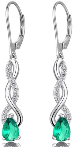 Damen Ohrringe Hängend Infinity Hängende Ohrringe Silber Unendlichkeit Ohrhänger 928 Sterlingsilber Modeschmuck