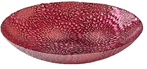 Anton Studio Designs - Decorative Bowl - Large Table Decoration Bowl - Diameter: 33cm - Decorative Glass Bowl for Home Decor - Chrysanthemum